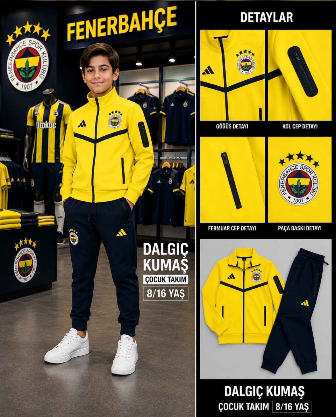 Fenerbahçe Sarı Çocuk Eşofman Takımı