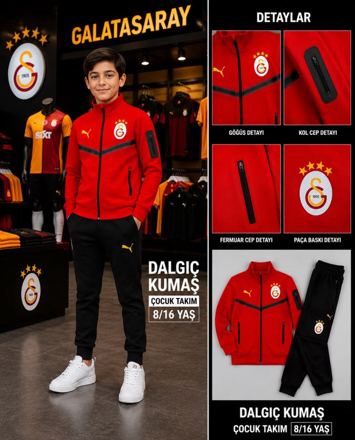 Galatasaray Kırmızı Çocuk Eşofman Takımı