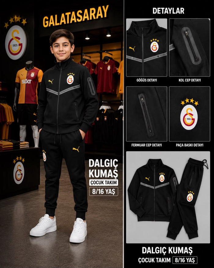Galatasaray Siyah Çocuk Eşofman Takımı